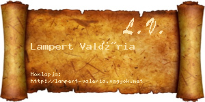 Lampert Valéria névjegykártya